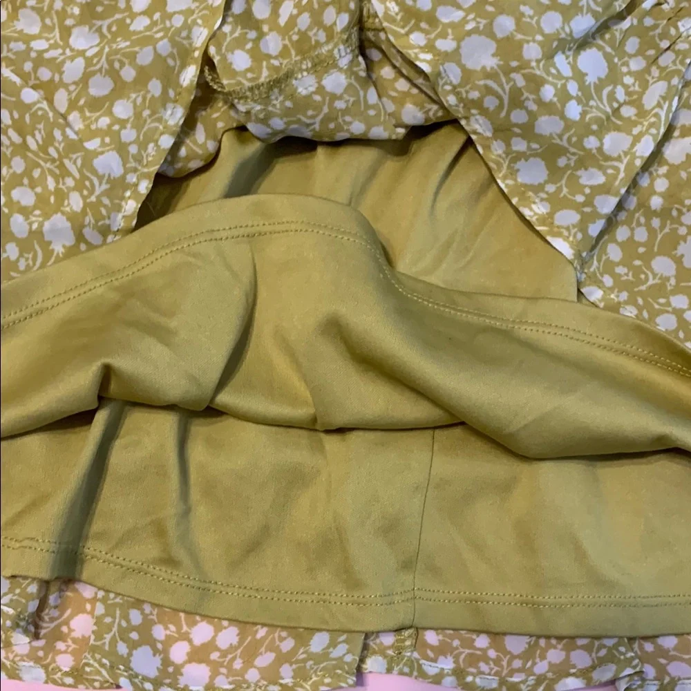 Sienna Sky Floral Mustard Green Women's Skirt - Picture 3 of 5